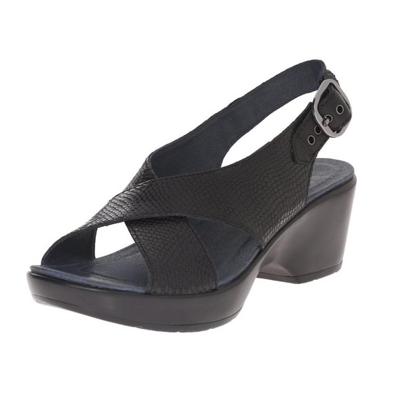 Dansko Jacinda Wedge Sandal Platform Medium High Heel Leather Comfortable Light - Picture 11 of 11